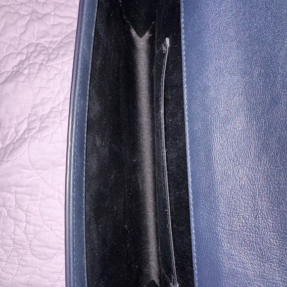 Yves Saint Laurent Large Deep Navy Clutch (approx 11.5x6.5”) - Picture 4 of 7